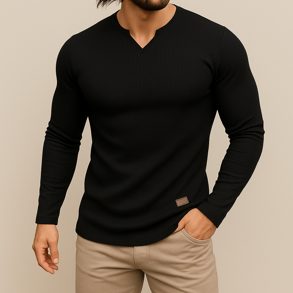 Men's Slim Fit V-Neck Sports Shirt | Vaester & Co