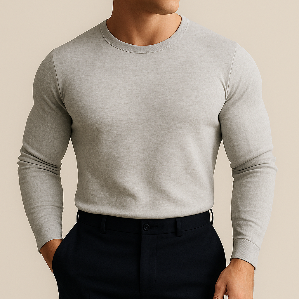 Solid Color Casual Crewneck Men | Vaester & Co
