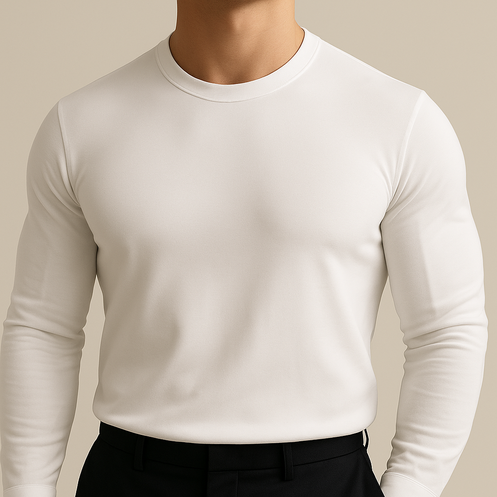 Solid Color Casual Crewneck Men | Vaester & Co