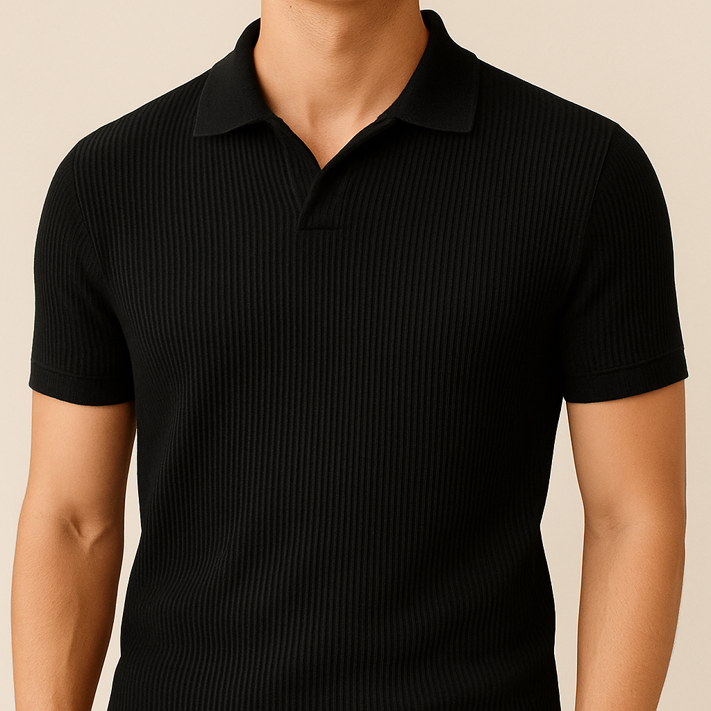 Slim Fit Knitted Polo Shirt for Men | Vaester & Co
