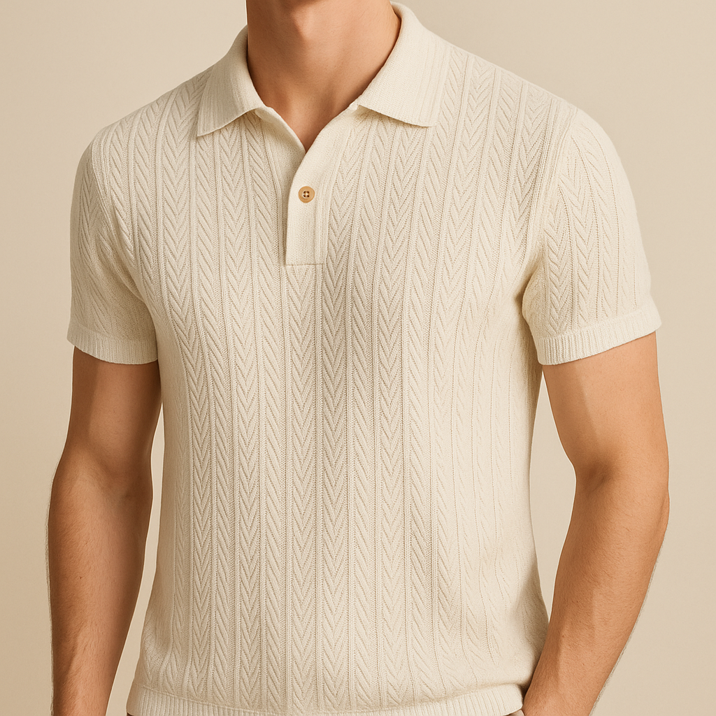 Men's personality elastic knit polo | Vaester & Co