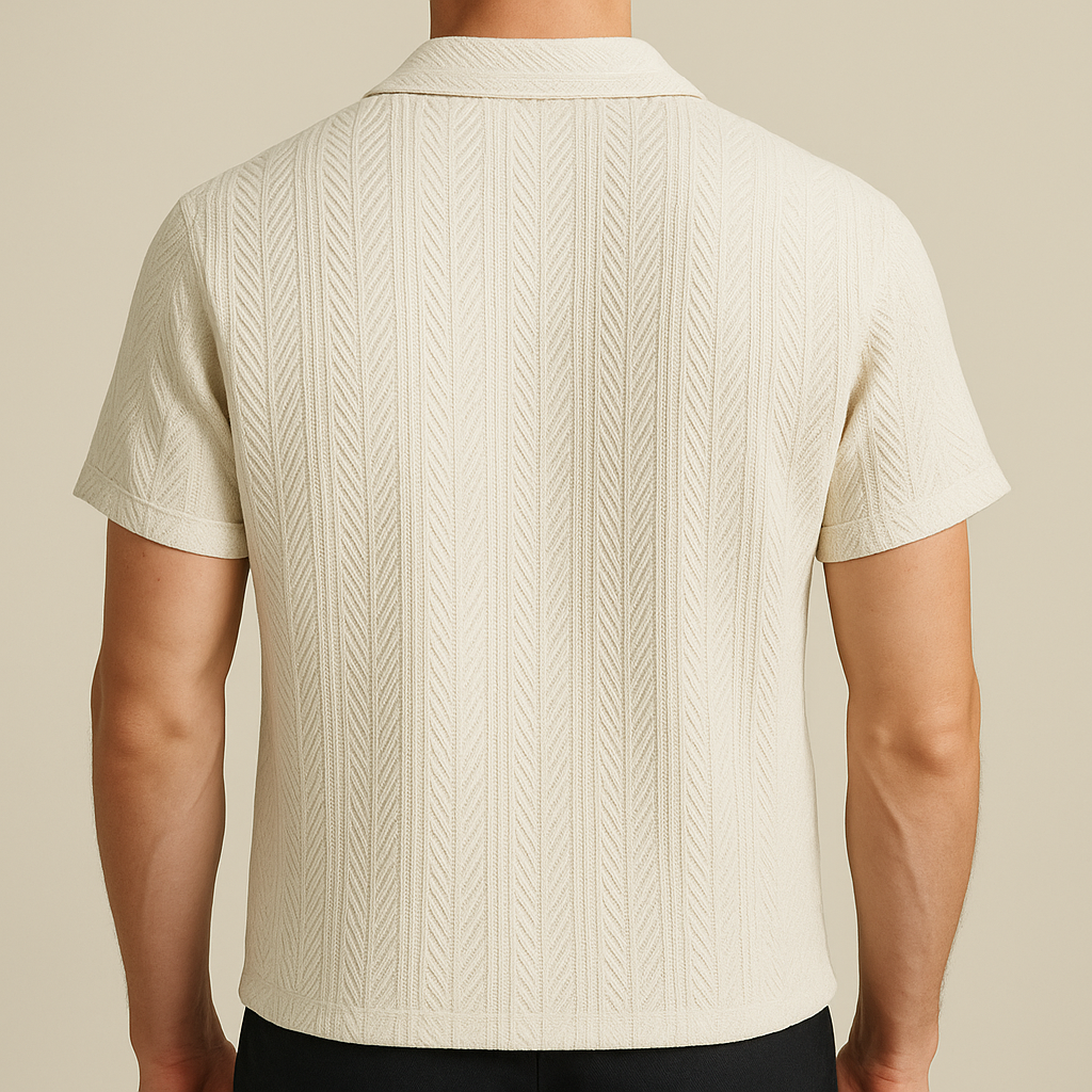 Men's personality elastic knit polo | Vaester & Co