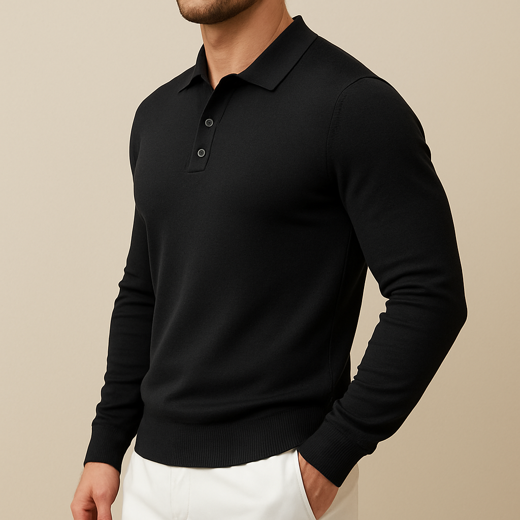 Men’s Soft Knit Long-Sleeve Polo Shirt | Vaester & Co