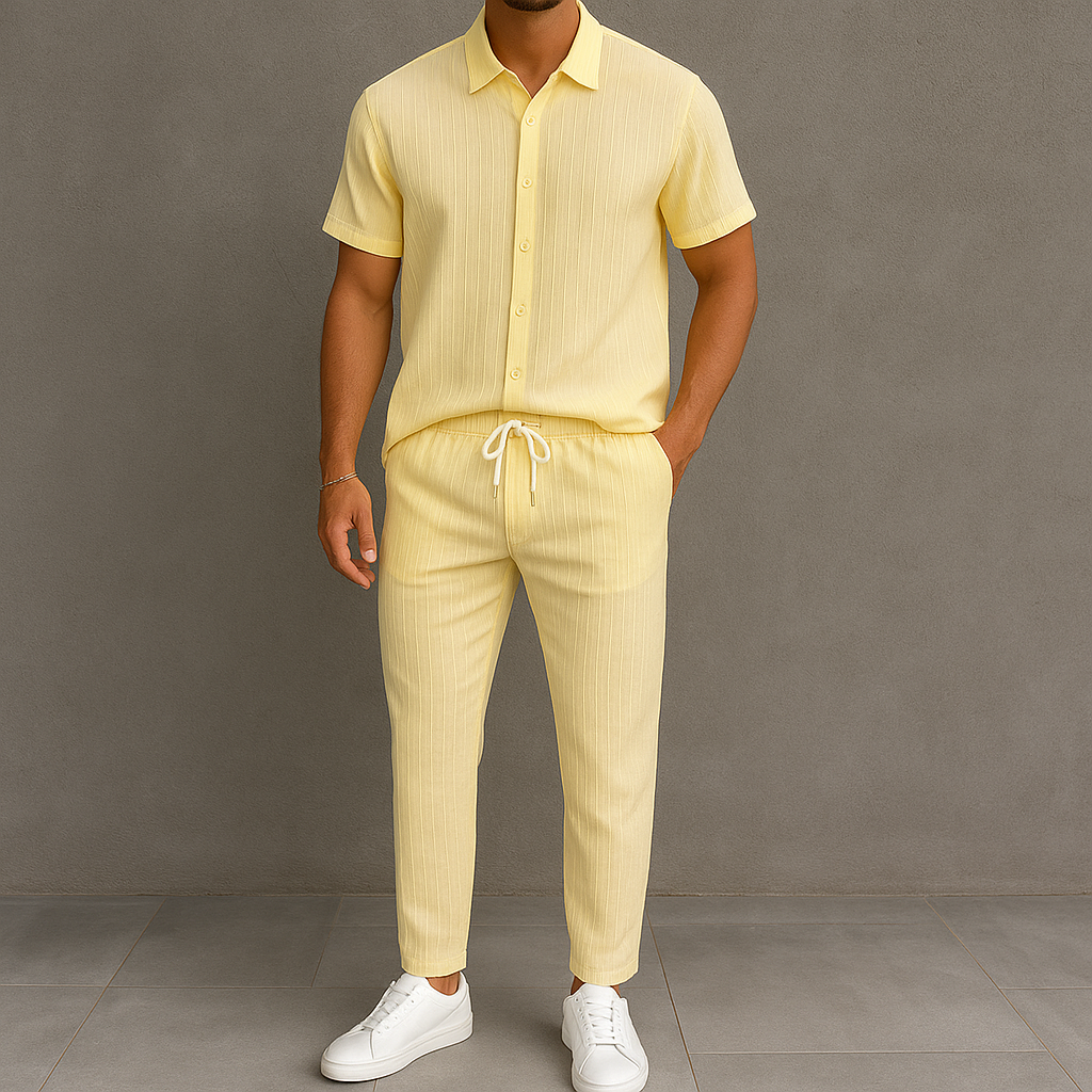 Men's Button Front Shirt & Drawstring Pocket | Vaester & Co