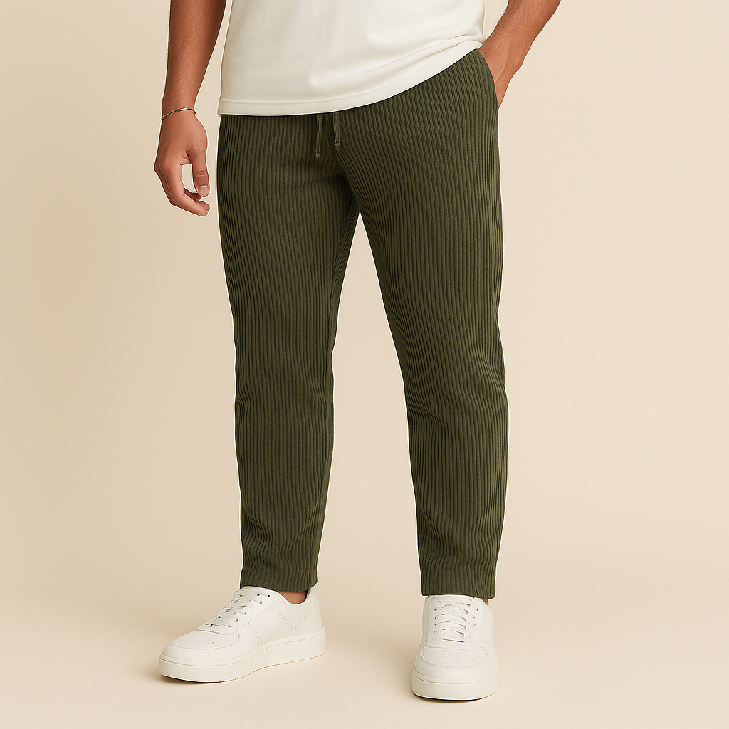 Ribbed Tube Leg Trousers | Vaester & Co