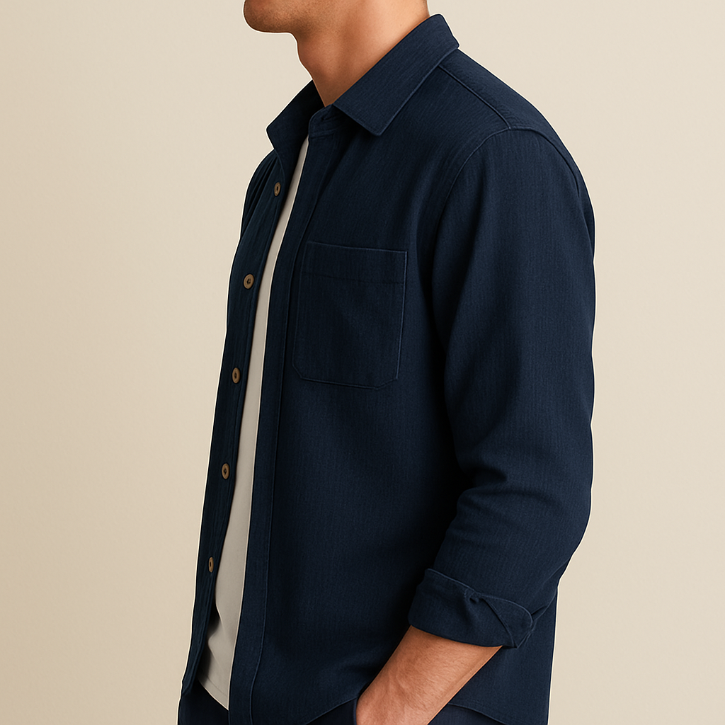 Men's Textured Corduroy Long Sleeve Shirt | Vaester & Co