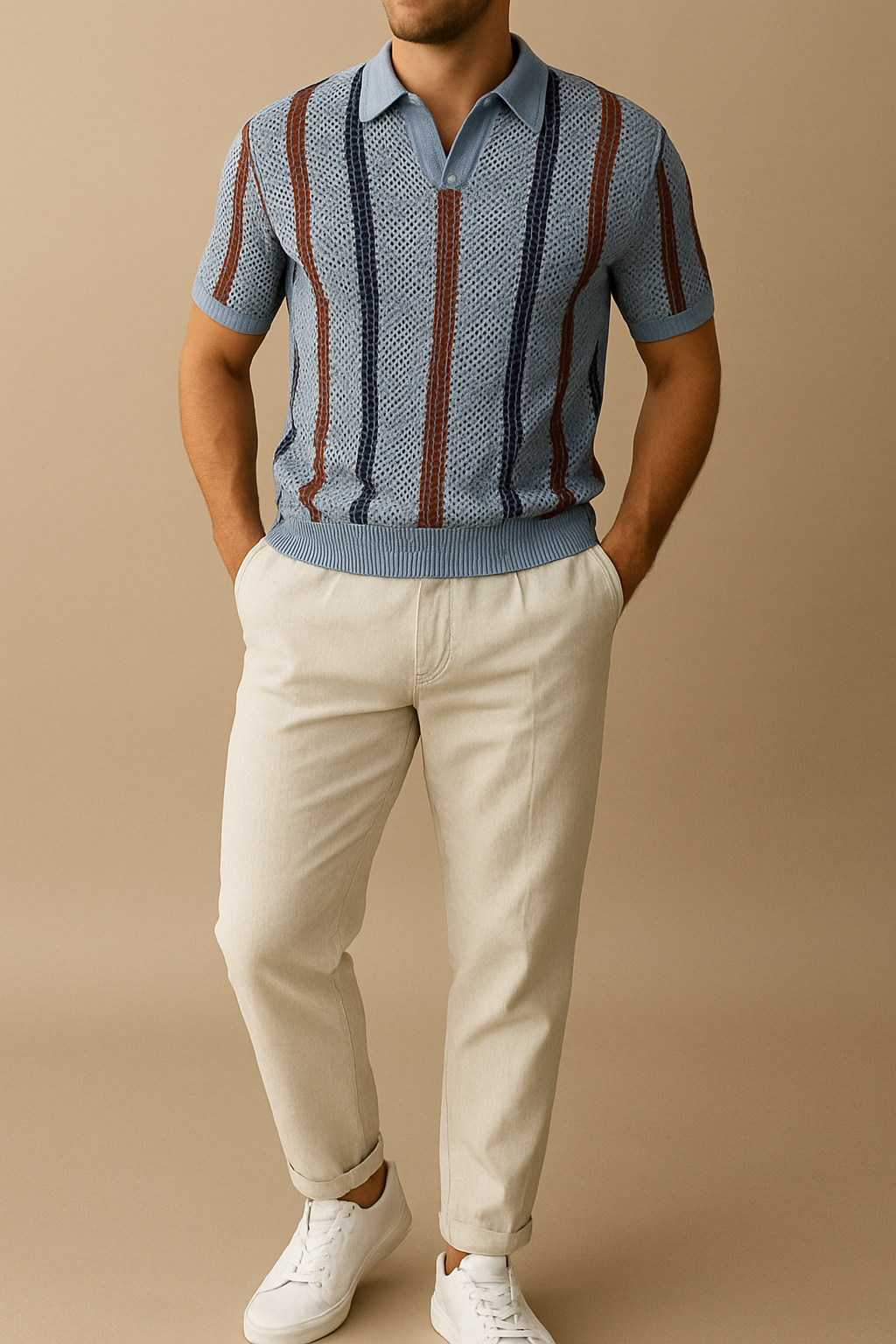 Striped Polo Trouser Set | Vaester & Co