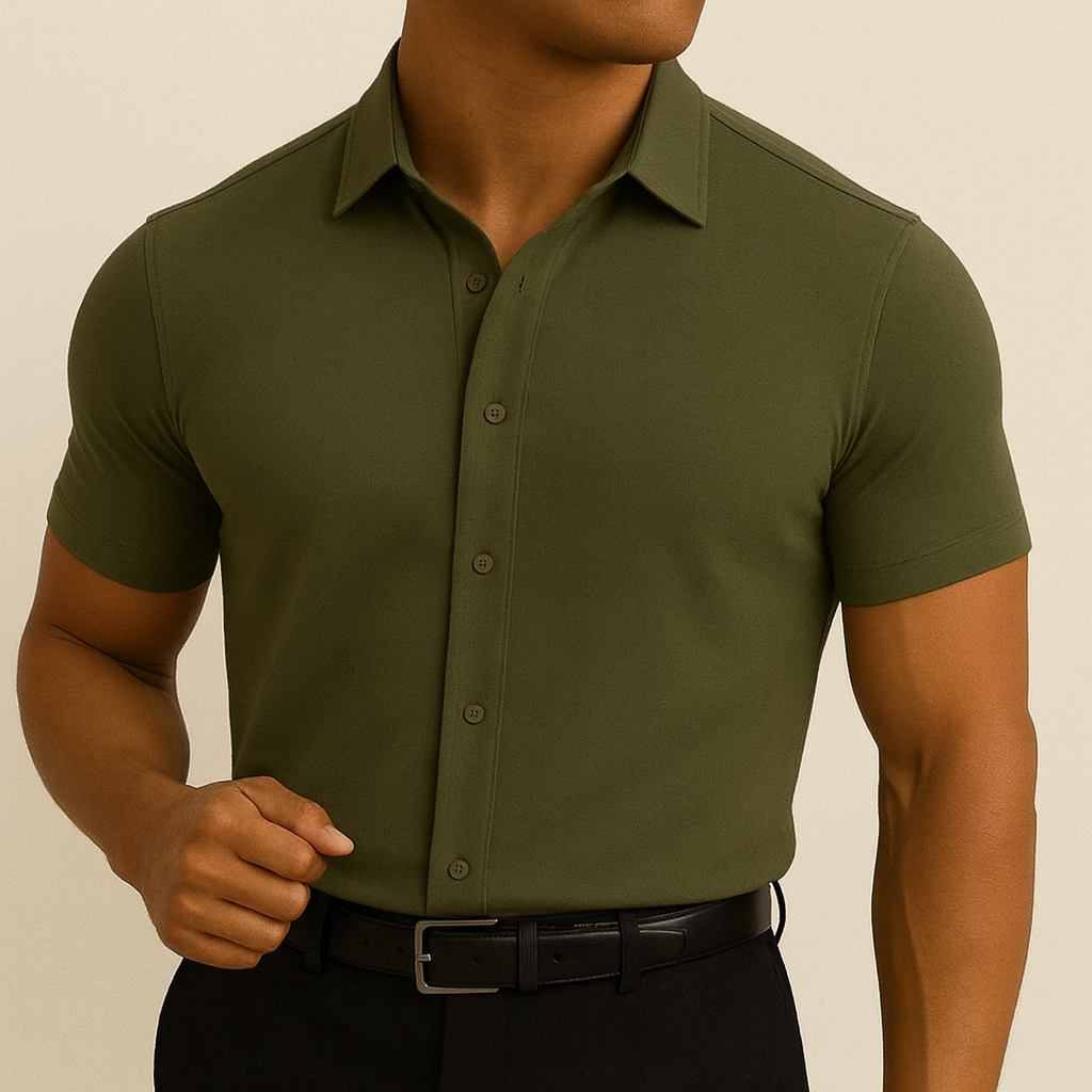 Tailored Fit Stretchy Dress Shirt | Vaester & Co