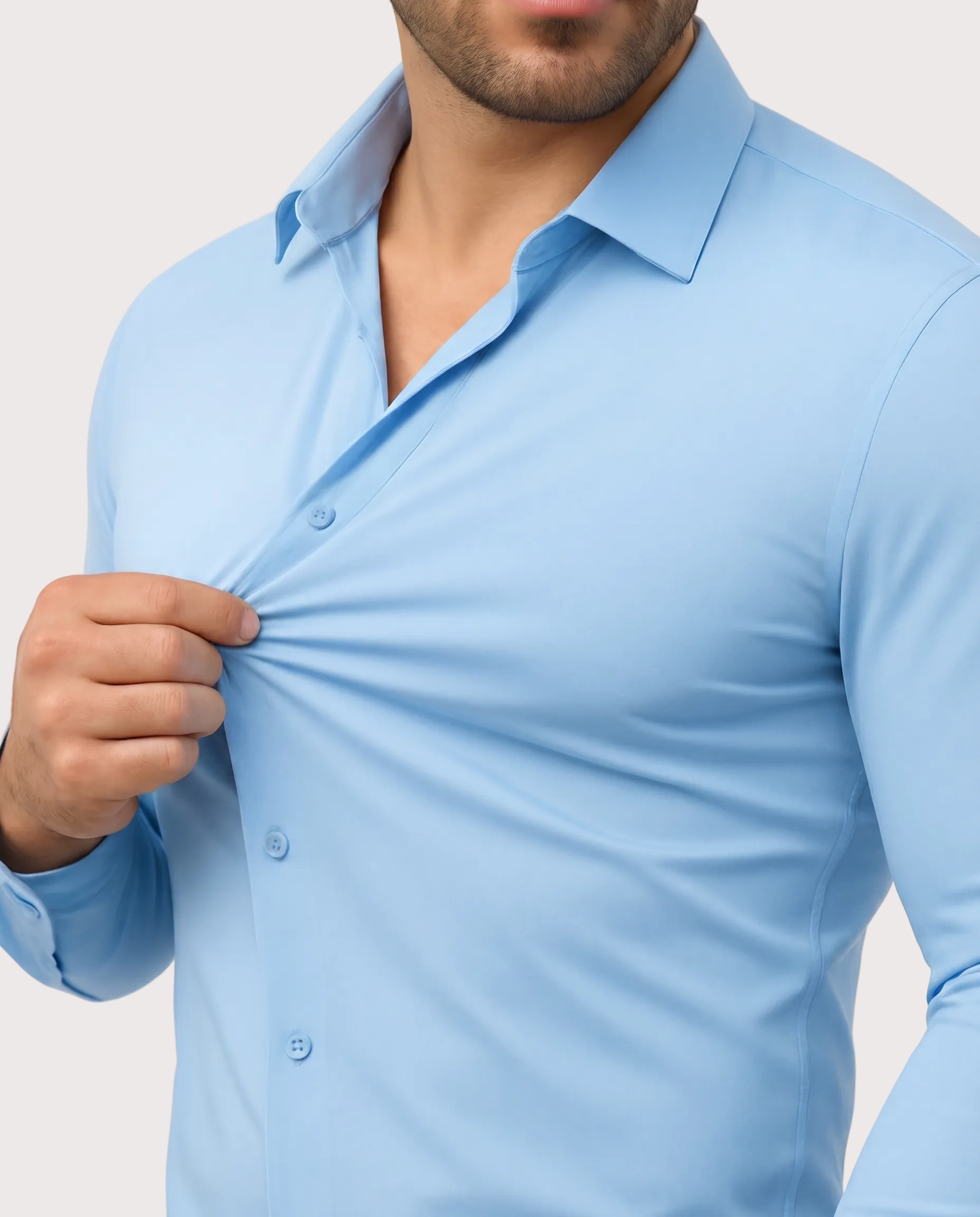Chemise Stretch Azzurro | Vaester & Co