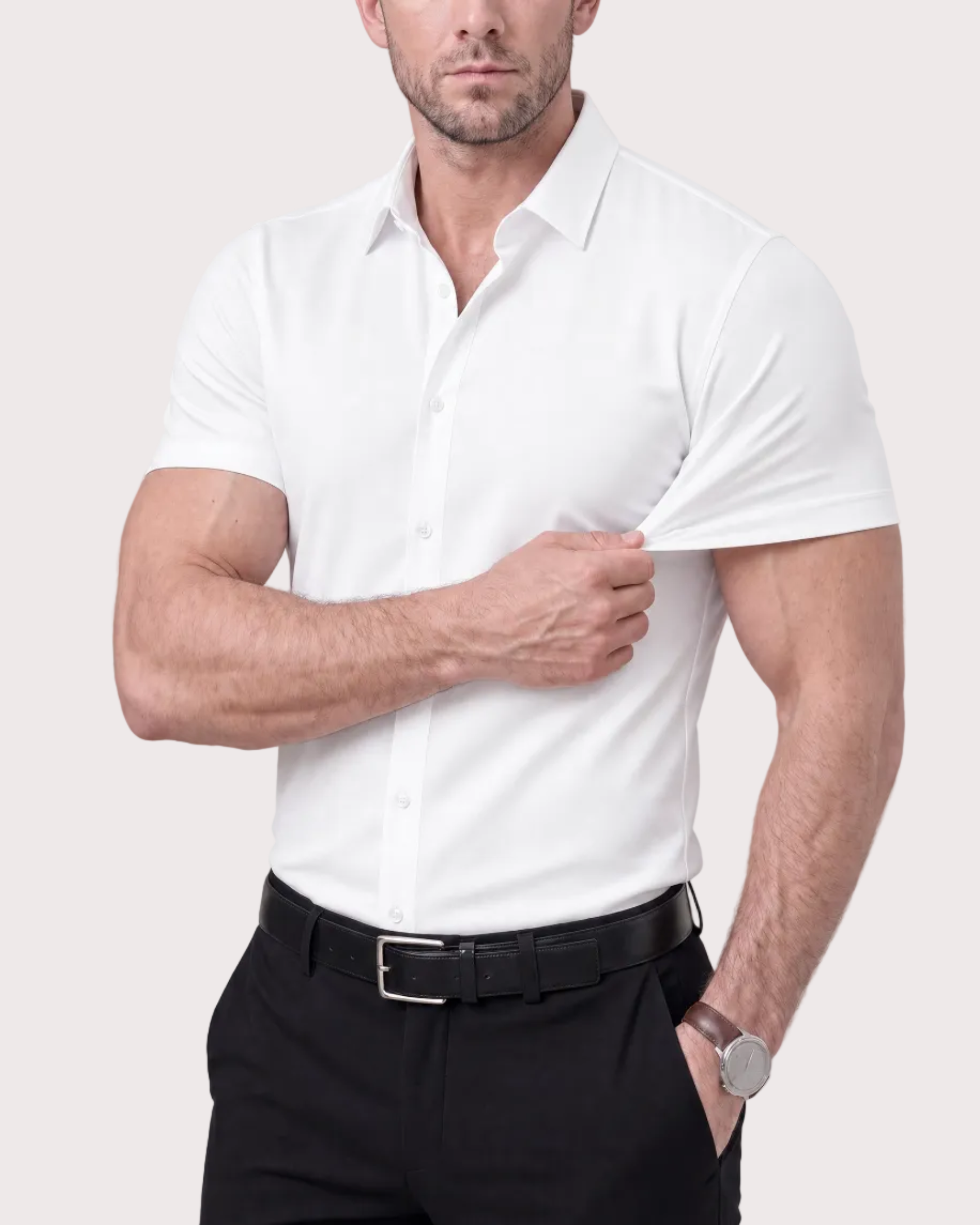 Chemise Élégante Stretch Azzurro | Vaester & Co