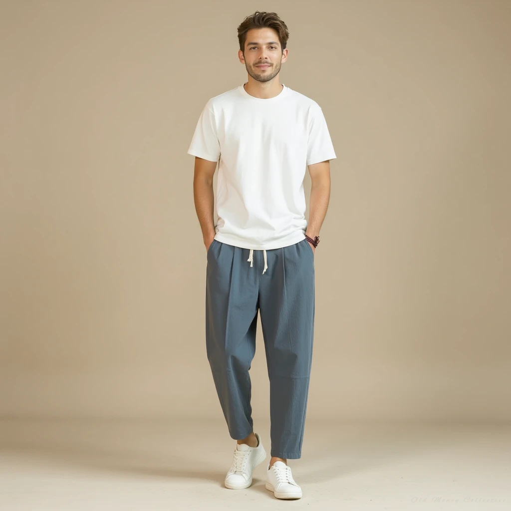 Santorini Linen-Cotton Pantalon | Vaester & Co