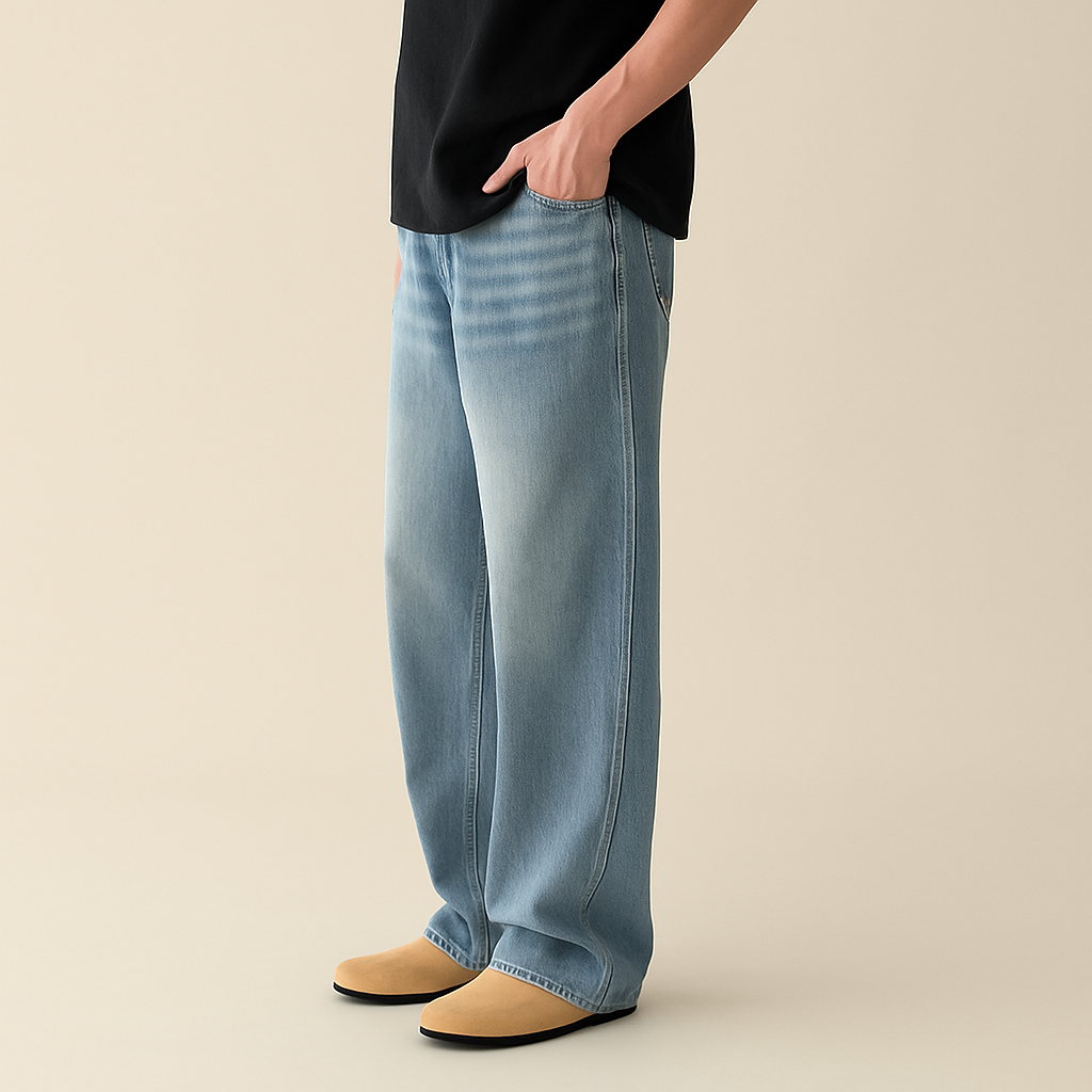 Men's Minimalist Basic Zipper Fly Straight Jeans | Vaester & Co