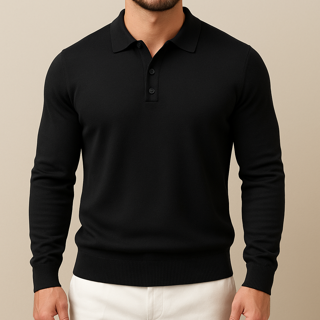 Men’s Soft Knit Long-Sleeve Polo Shirt | Vaester & Co
