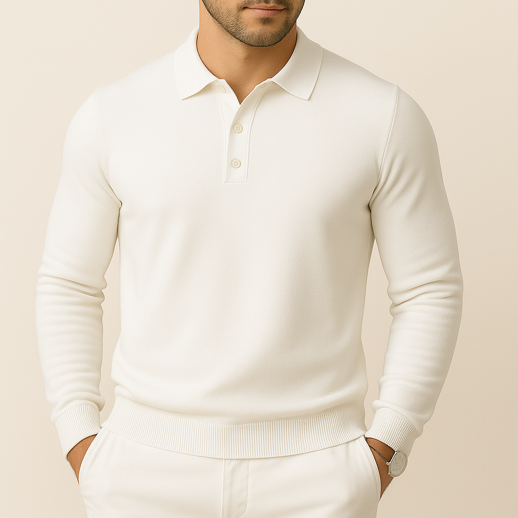 Men’s Soft Knit Long-Sleeve Polo Shirt | Vaester & Co