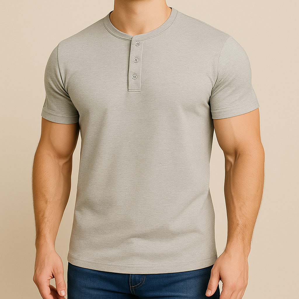 Slim Fit Henley Tee | Vaester & Co
