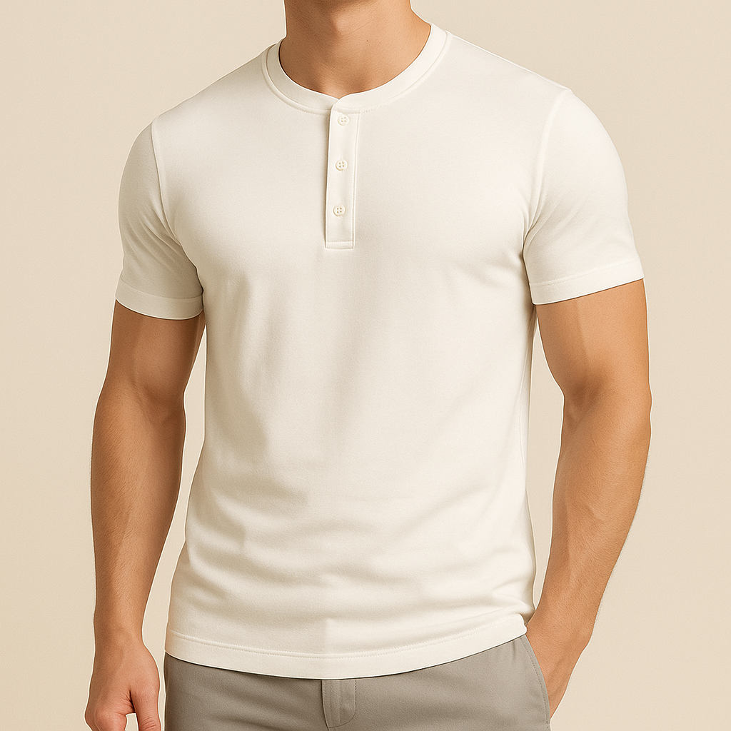 Slim Fit Henley Tee | Vaester & Co