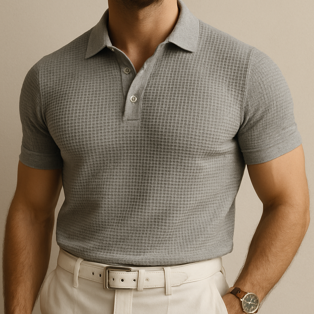 Men Lop-up Hollow Short-sleeved Polo | Vaester & Co