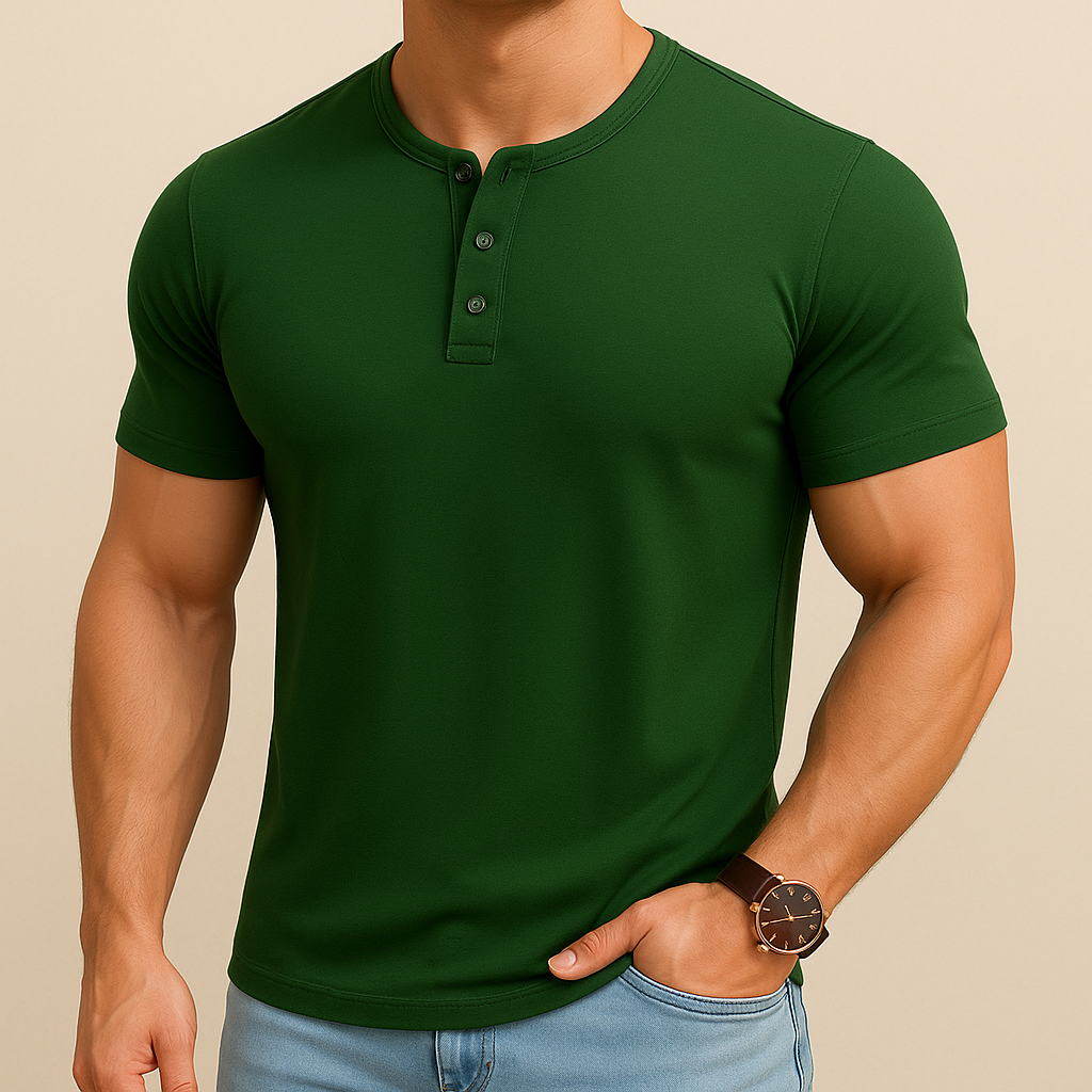 Slim Fit Henley Tee | Vaester & Co