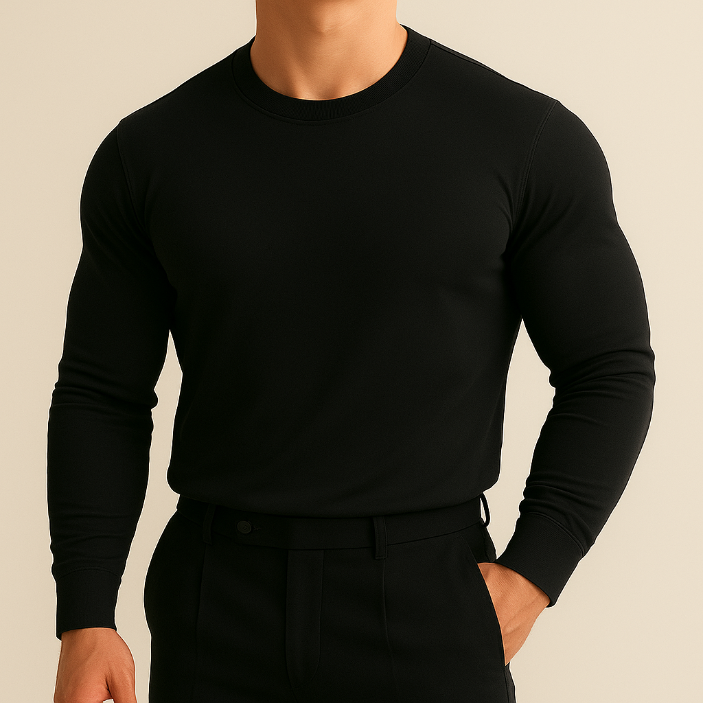 Solid Color Casual Crewneck Men | Vaester & Co