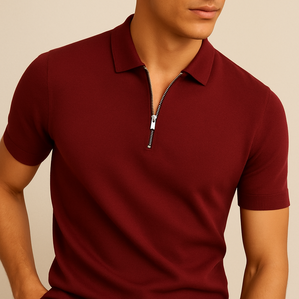 Men’s Modern Zipper Polo Shirt | Vaester & Co