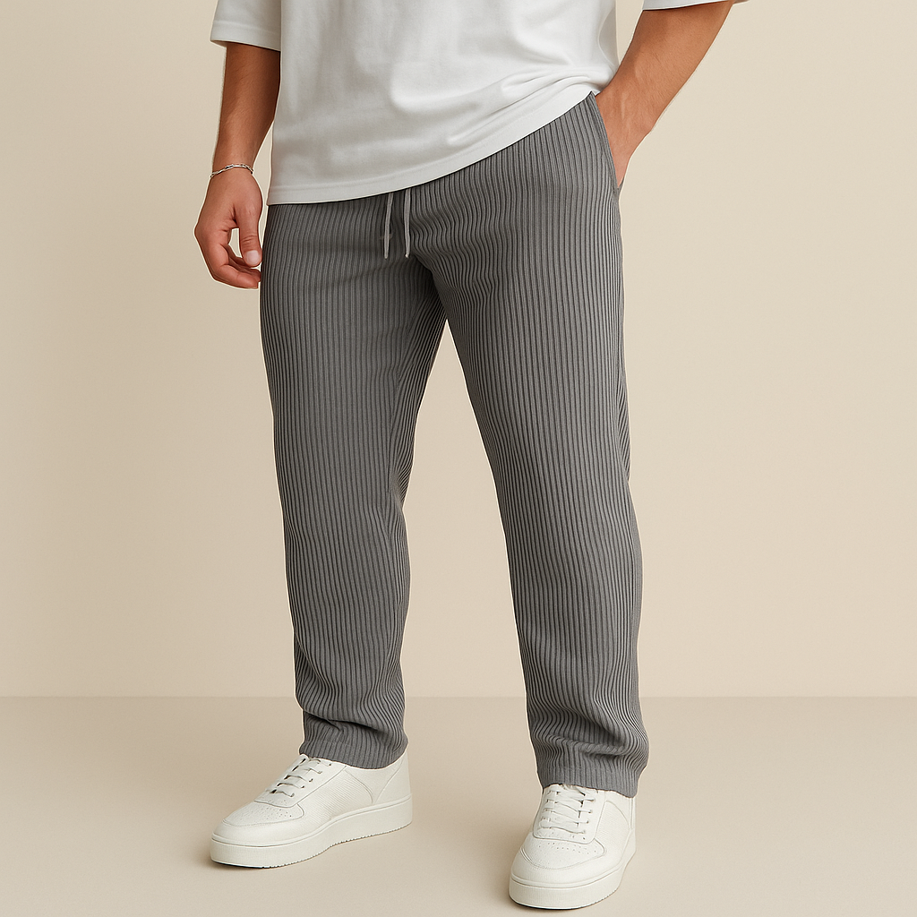 Ribbed Tube Leg Trousers | Vaester & Co