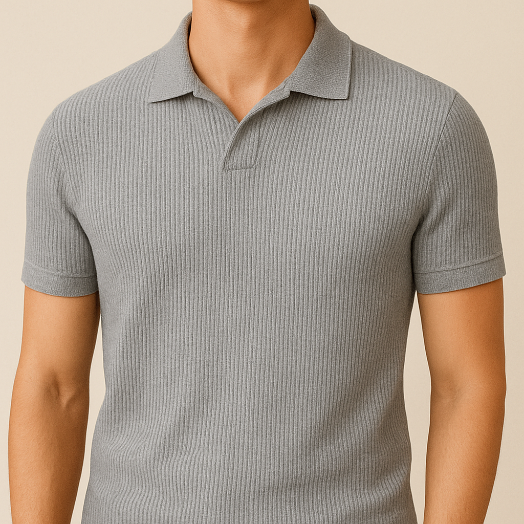 Slim Fit Knitted Polo Shirt for Men | Vaester & Co