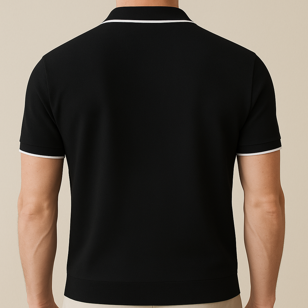 Men’s Knitted Zipper Polo Shirt | Vaester & Co