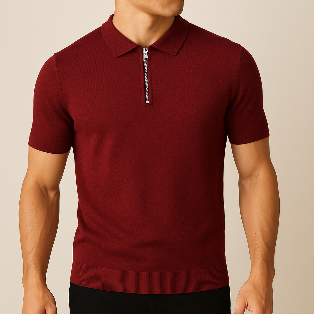 Men’s Modern Zipper Polo Shirt | Vaester & Co