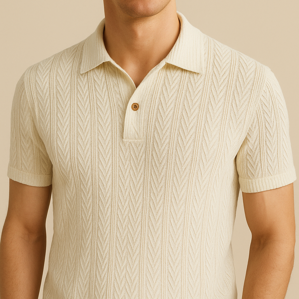 Men's personality elastic knit polo | Vaester & Co