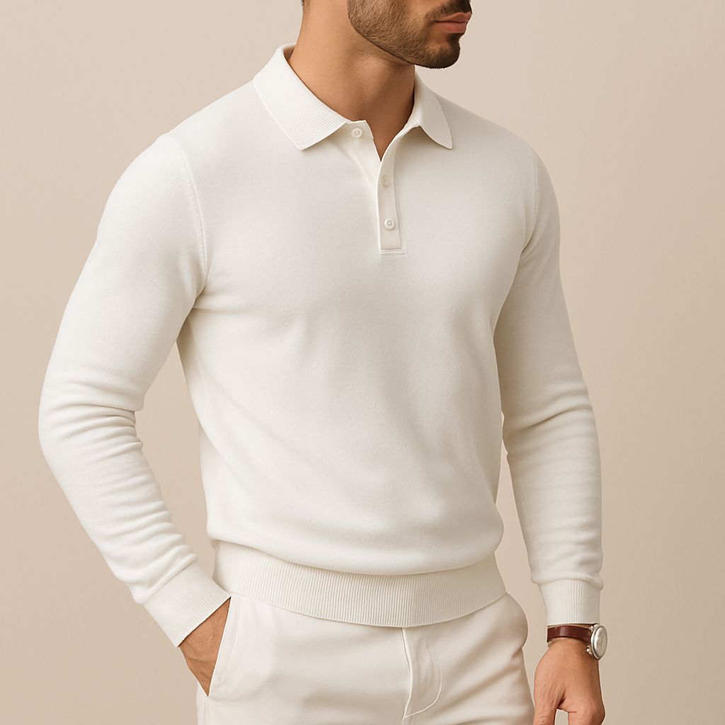 Men’s Soft Knit Long-Sleeve Polo Shirt | Vaester & Co
