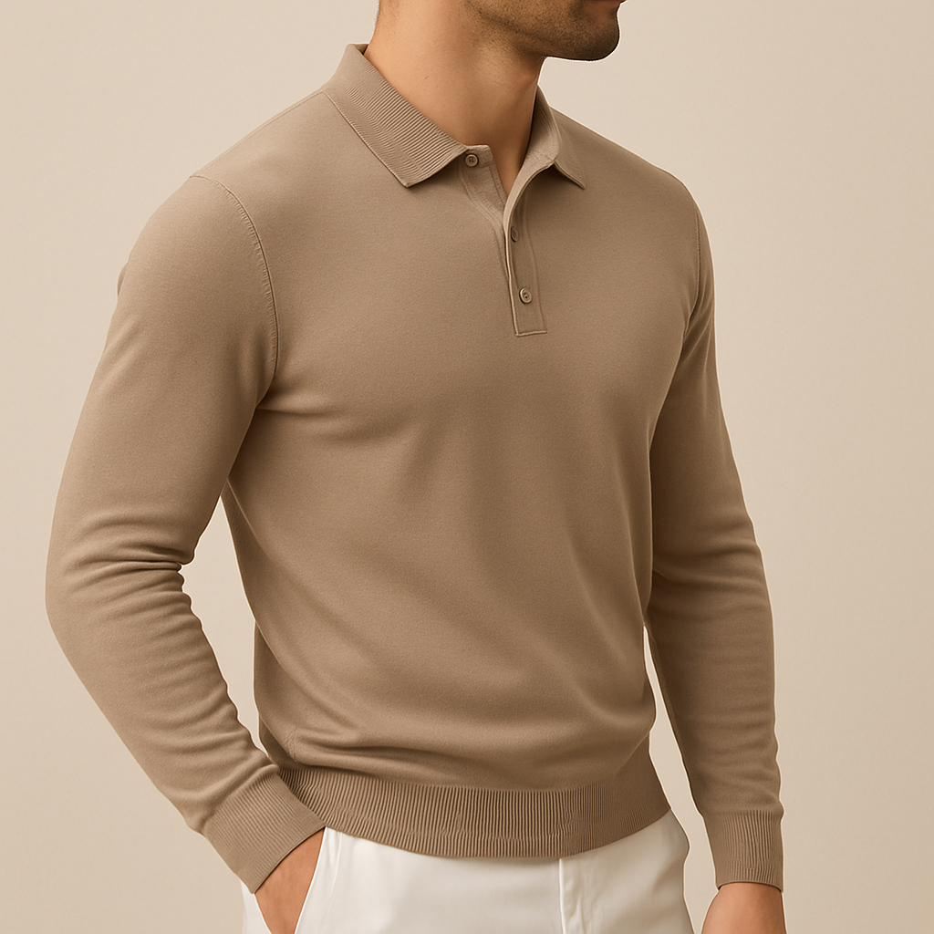 Men’s Soft Knit Long-Sleeve Polo Shirt | Vaester & Co