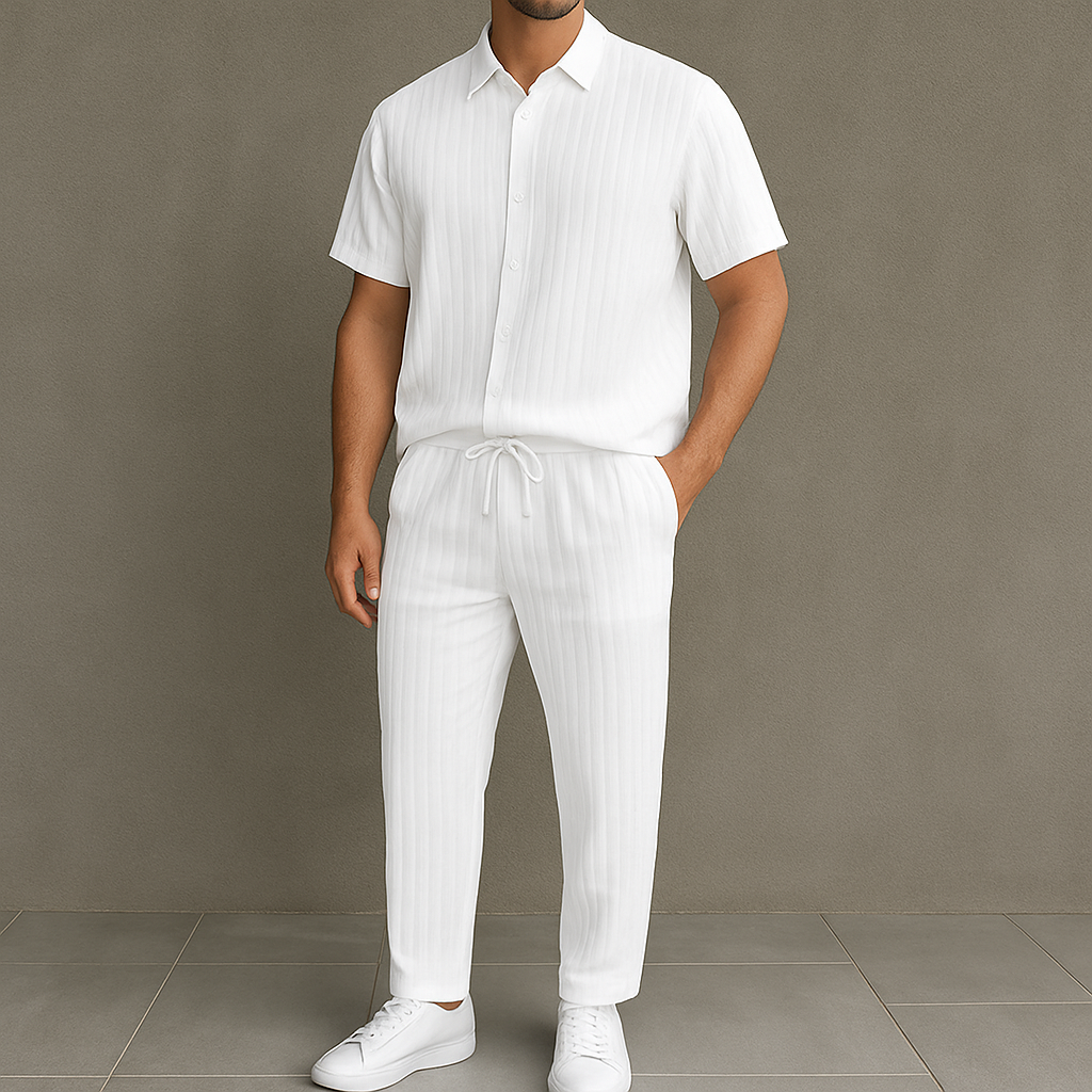 Men's Button Front Shirt & Drawstring Pocket | Vaester & Co