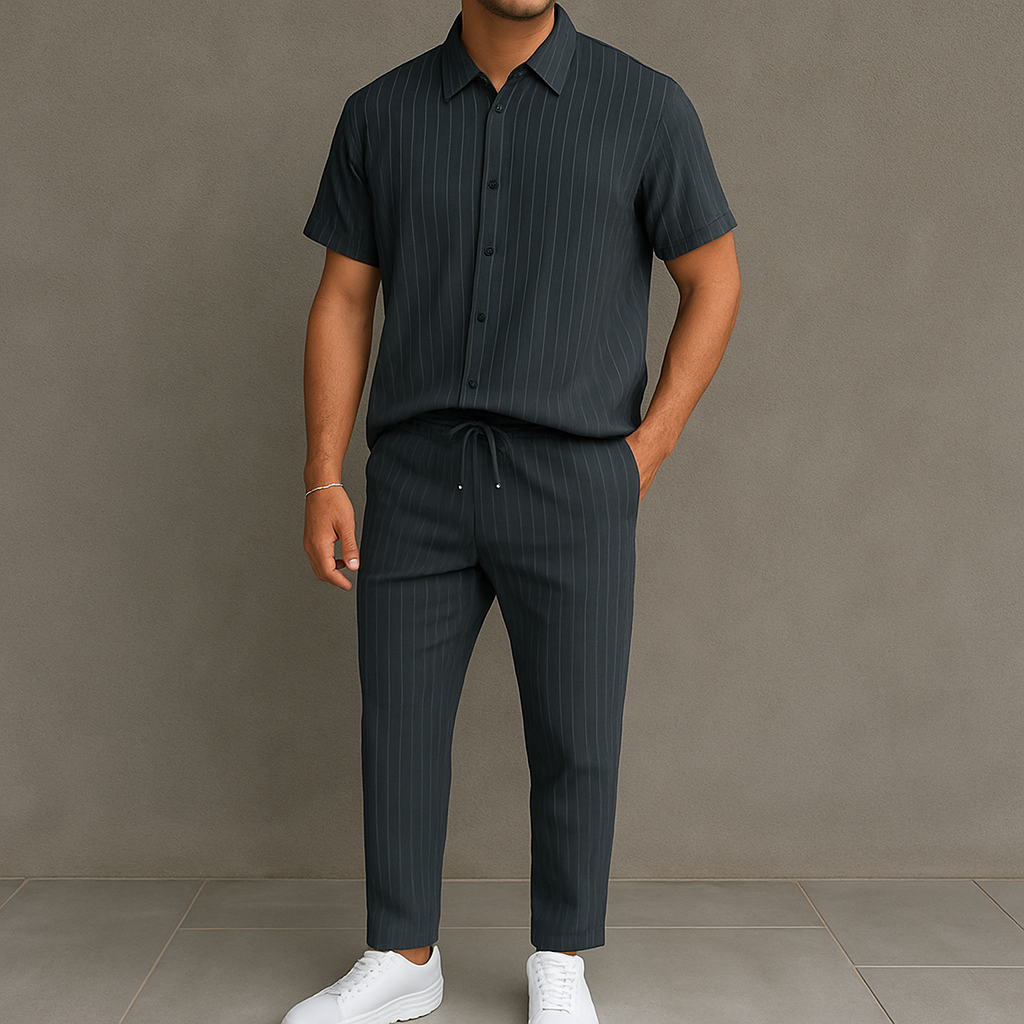 Men's Button Front Shirt & Drawstring Pocket | Vaester & Co