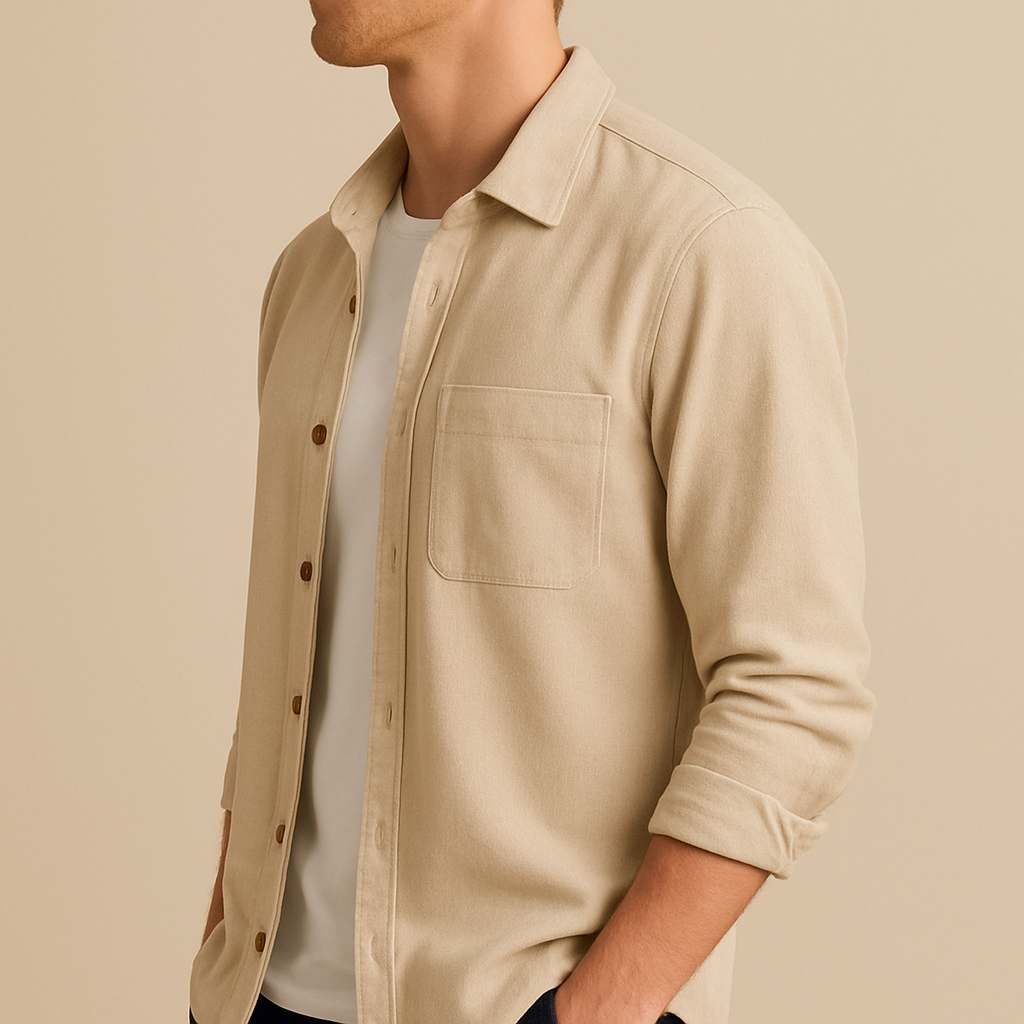 Men's Textured Corduroy Long Sleeve Shirt | Vaester & Co