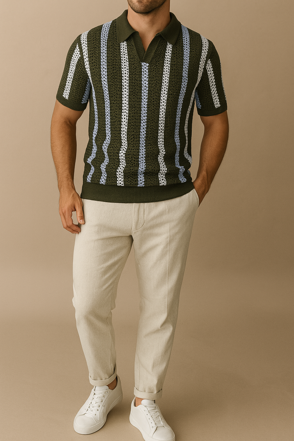 Striped Polo Trouser Set | Vaester & Co