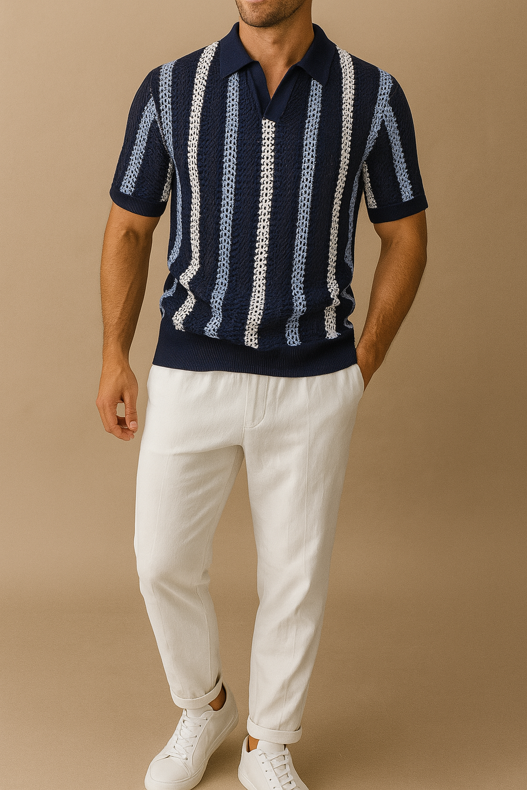 Striped Polo Trouser Set | Vaester & Co