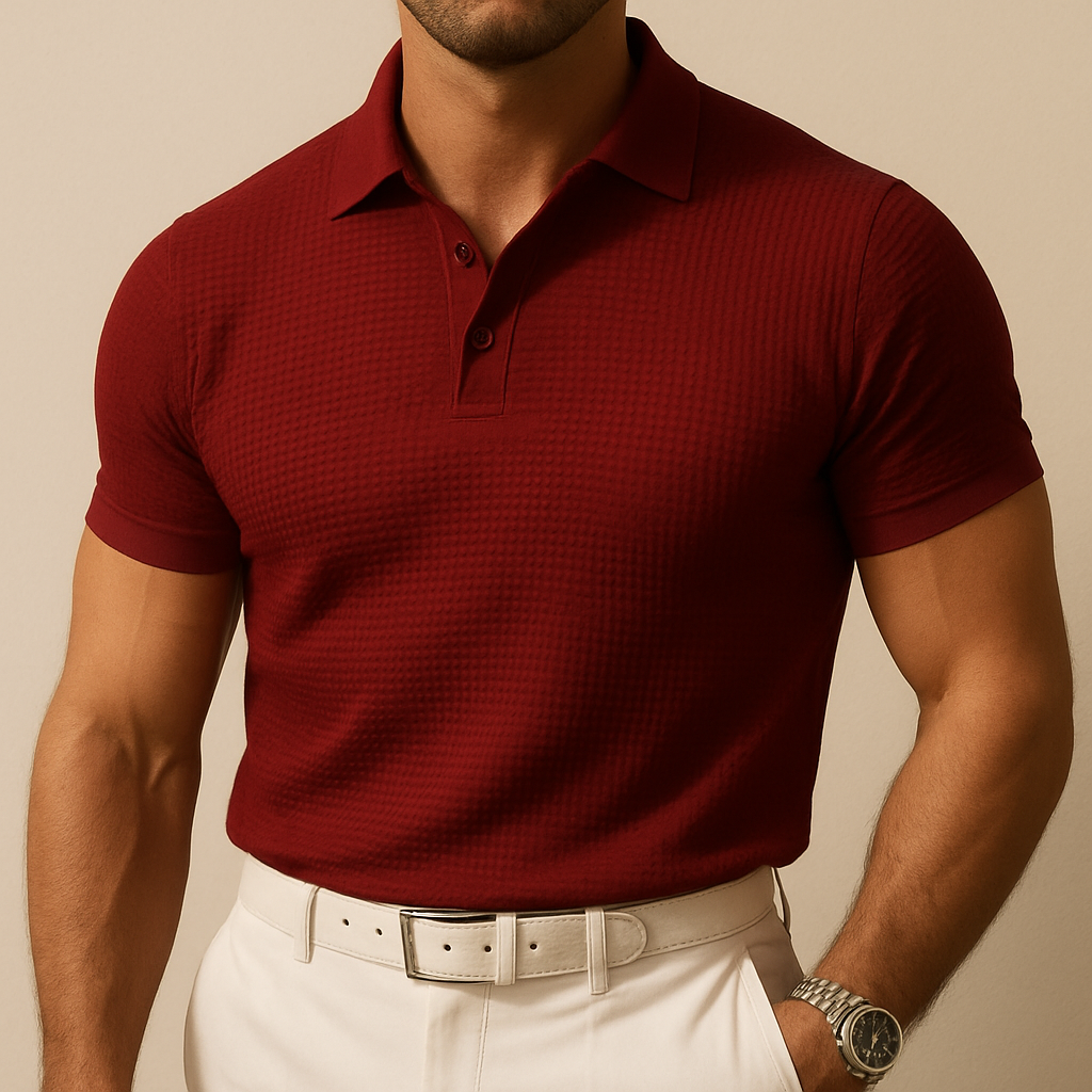 Men Lop-up Hollow Short-sleeved Polo | Vaester & Co