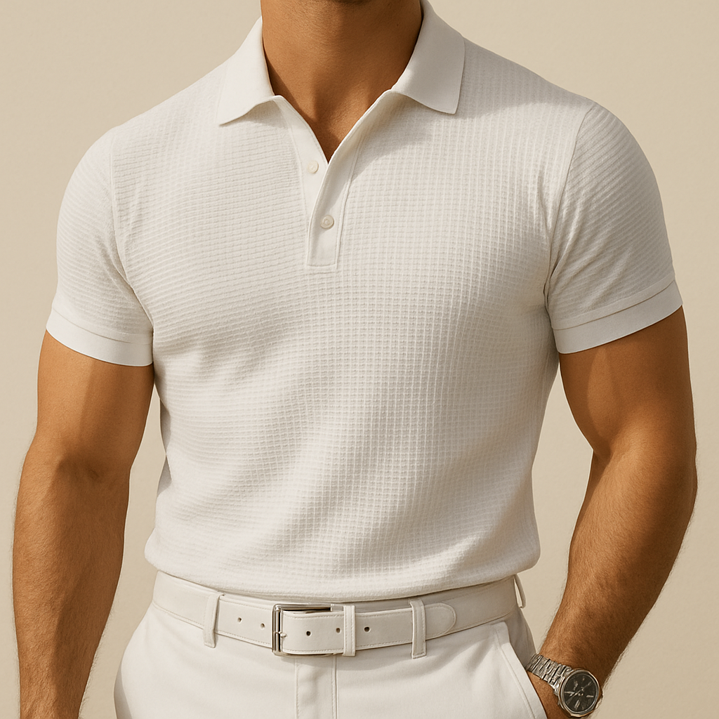 Men Lop-up Hollow Short-sleeved Polo | Vaester & Co